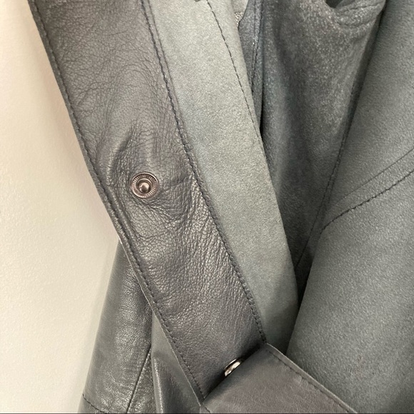 VINCE Lamb Leather Tunic Shift Dress - Picture 9 of 14